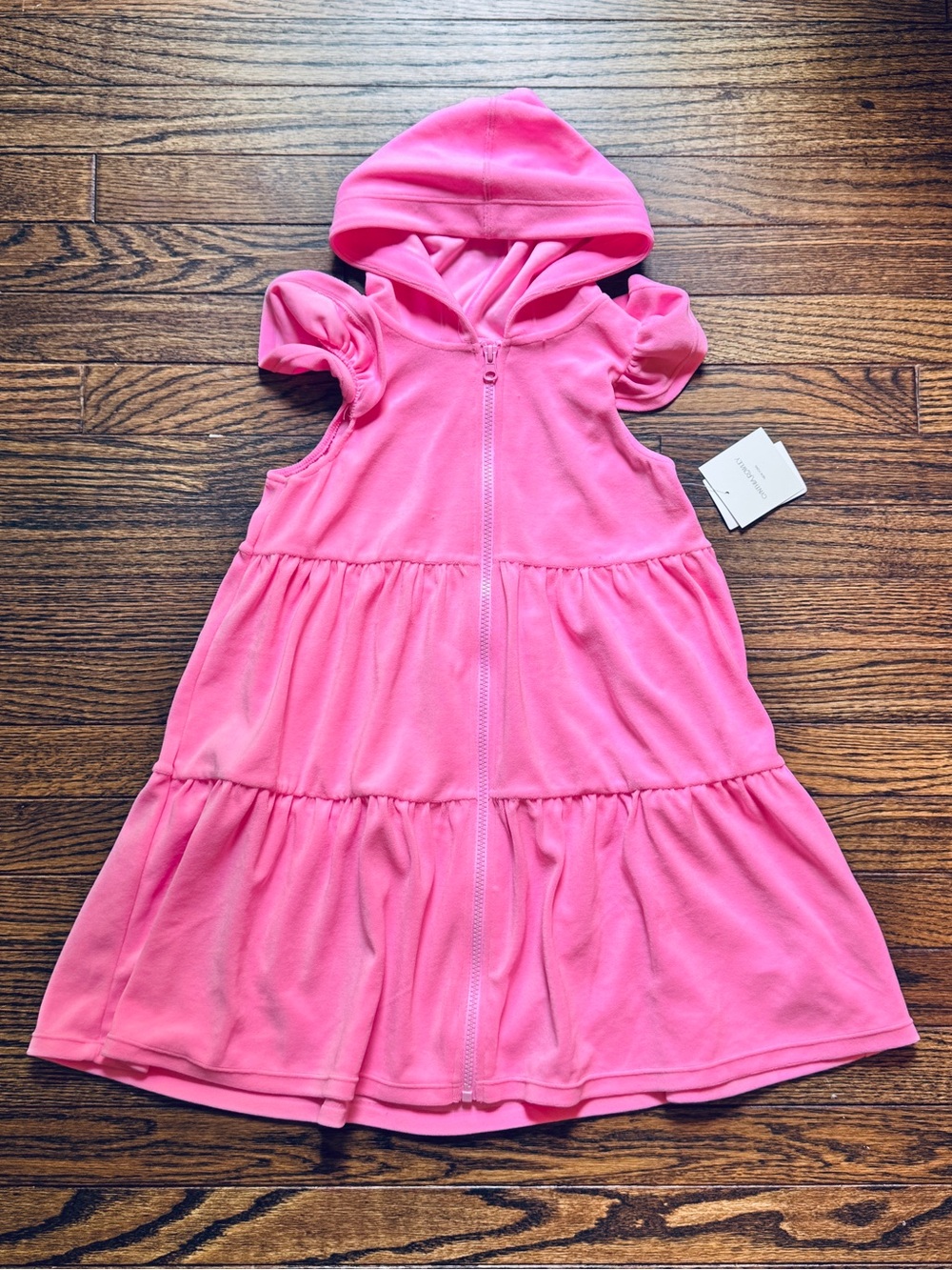 Cynthia Rowley Bright Pink Hooded Zip-Up Coverup